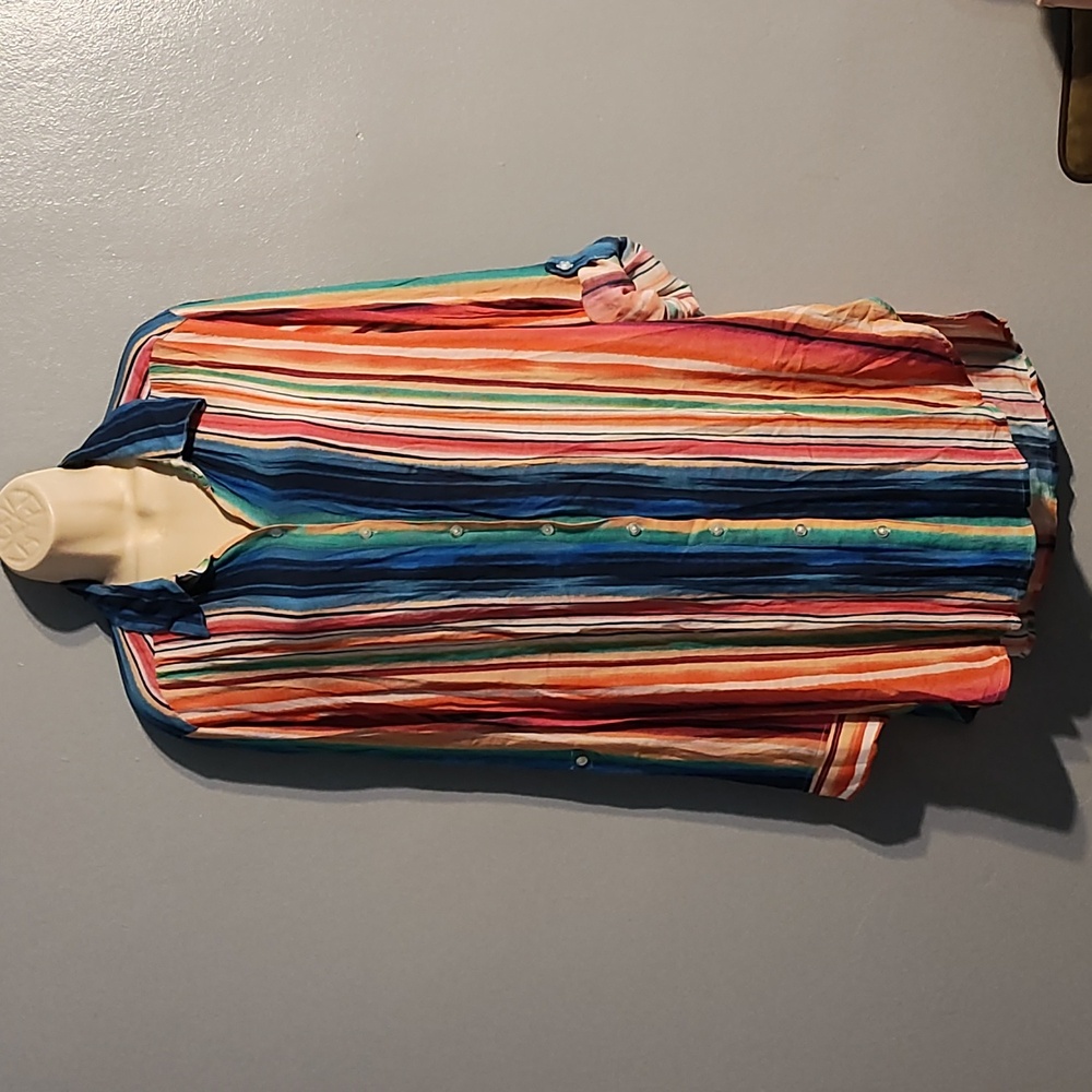 La Blanca women's striped Shirt  Dress XL